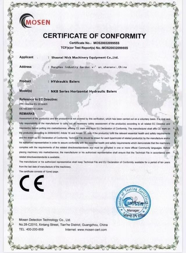 Nickbaler Certificate 4